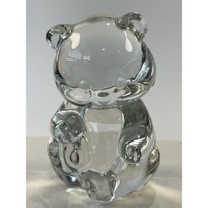 Fenton Glass Teady Bear‎ Crystal Clear Art Collectible Figurine 3.5" Paperweight